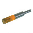 END BRUSH, ENCAPSULATED, HOLLOW, 20000 RPM, 3/8 IN DIA, 1/4 IN SHANK, 0.01 IN FIL, STEEL