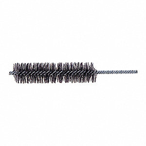 POWER-FITTING TUBE BRUSH, TWISTED WIRE, 5 IN OAL/2 IN BRUSH L/1/2 IN DIA, STEEL/GALVANIZED