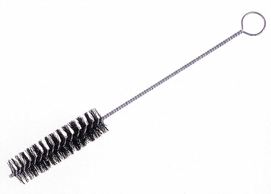 BRS CYLINDRIQUE,FIL TORSADÉ,POILS NR,12 PO LONG TT/4 1/2 PO LONG BRS/1 PO DIA,NYLON/GALVANISÉ
