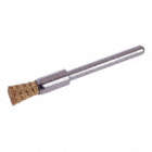 END BRUSH, MINIATURE, 25000 RPM, 3/16 IN DIA, 1/4 IN SHANK, 0.003 IN FIL, STAINLESS STEEL
