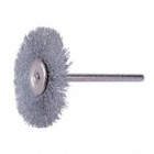 WHEEL BRUSH, WIRE, MINI, RADIAL, STEM MOUNT, 3/4 IN BRUSH DIA/0.005 IN WIRE DIA, STAINLESS STEEL
