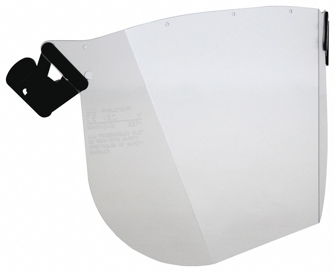 VISOR, BRIMLESS, MOLDED, PC, CLEAR, 8¼ X 12⅛ X0.04 IN, FOR USE WITH 3M PELTOR