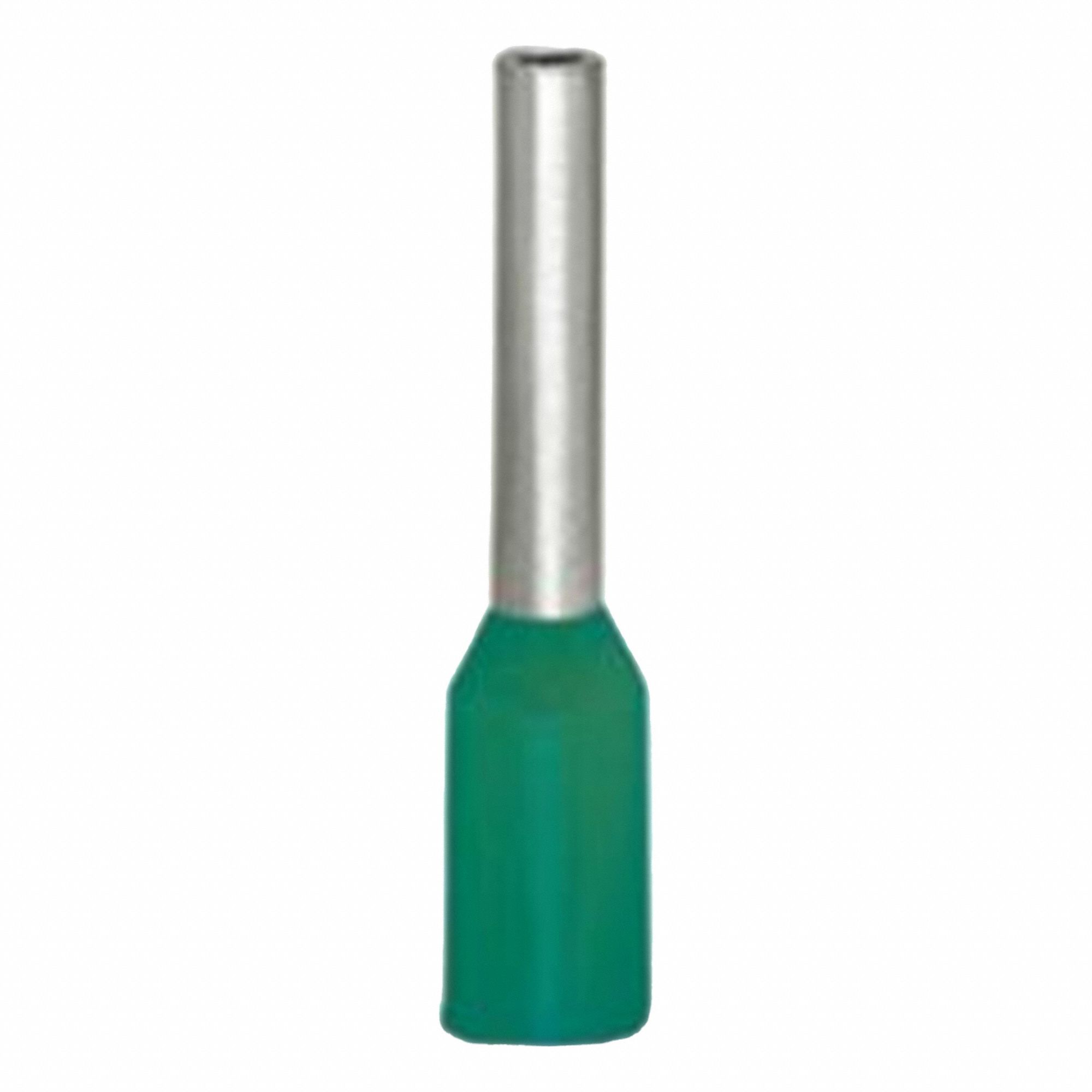 Wire Ferrule: 22 AWG Max Wire Size, Holds 1 Wire, Turquoise, Polypropylene, 0.03 in Ferrule Dia