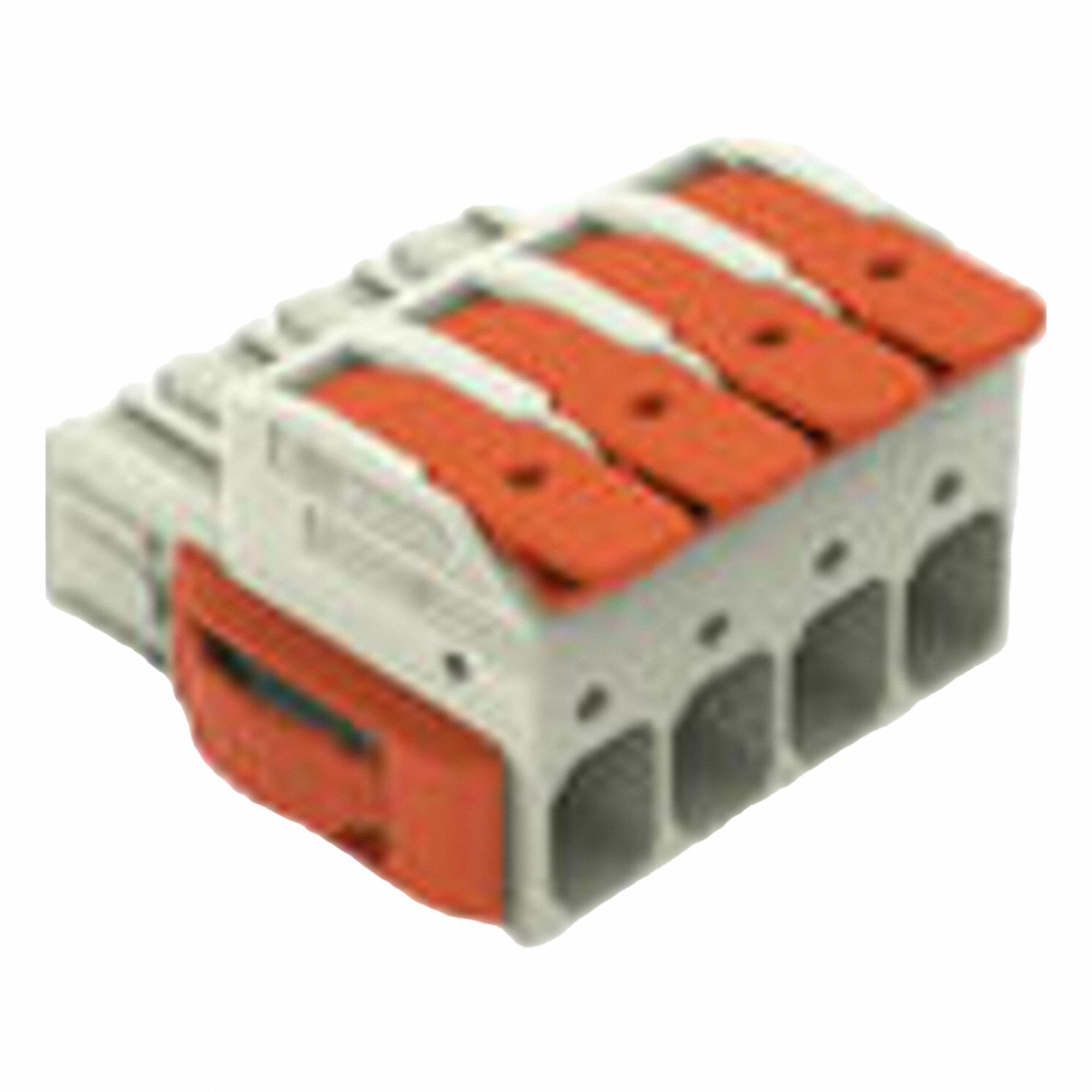 Lever Wire Connector: 4 Port, 18 AWG – 4 AWG Solid Wire Size Range, 66 A, 600 V, 832 Series