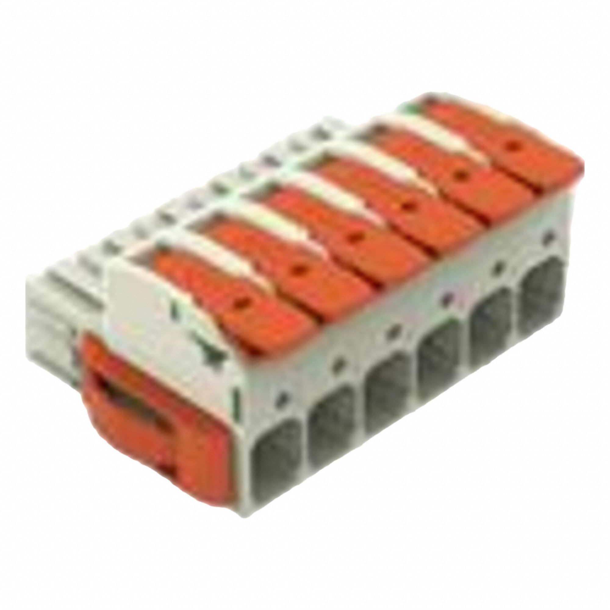 Lever Wire Connector: 6 Port, 18 AWG – 4 AWG Solid Wire Size Range, 66 A, 600 V, 832 Series