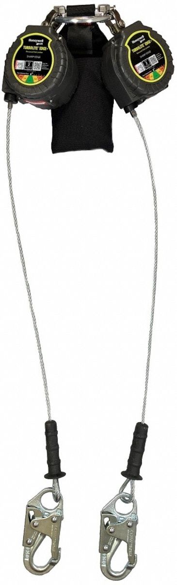 Self-Retracting Lifeline: Aluminum Snap Hook Anchor, Harness Aluminum Quick-Connect, 2 legs