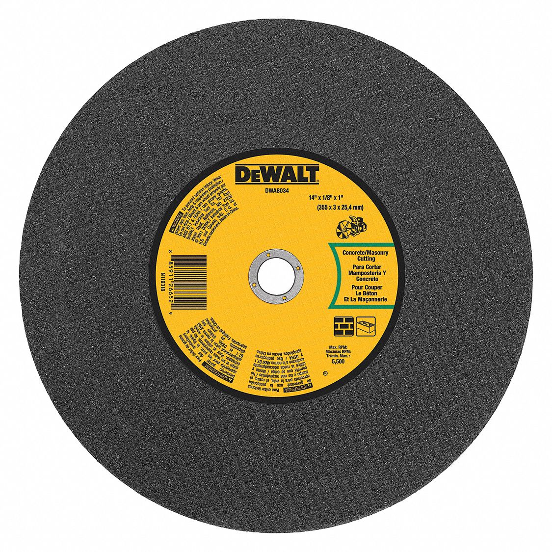 Masonry Port Cut-Off Wheel 14x1/8x1 