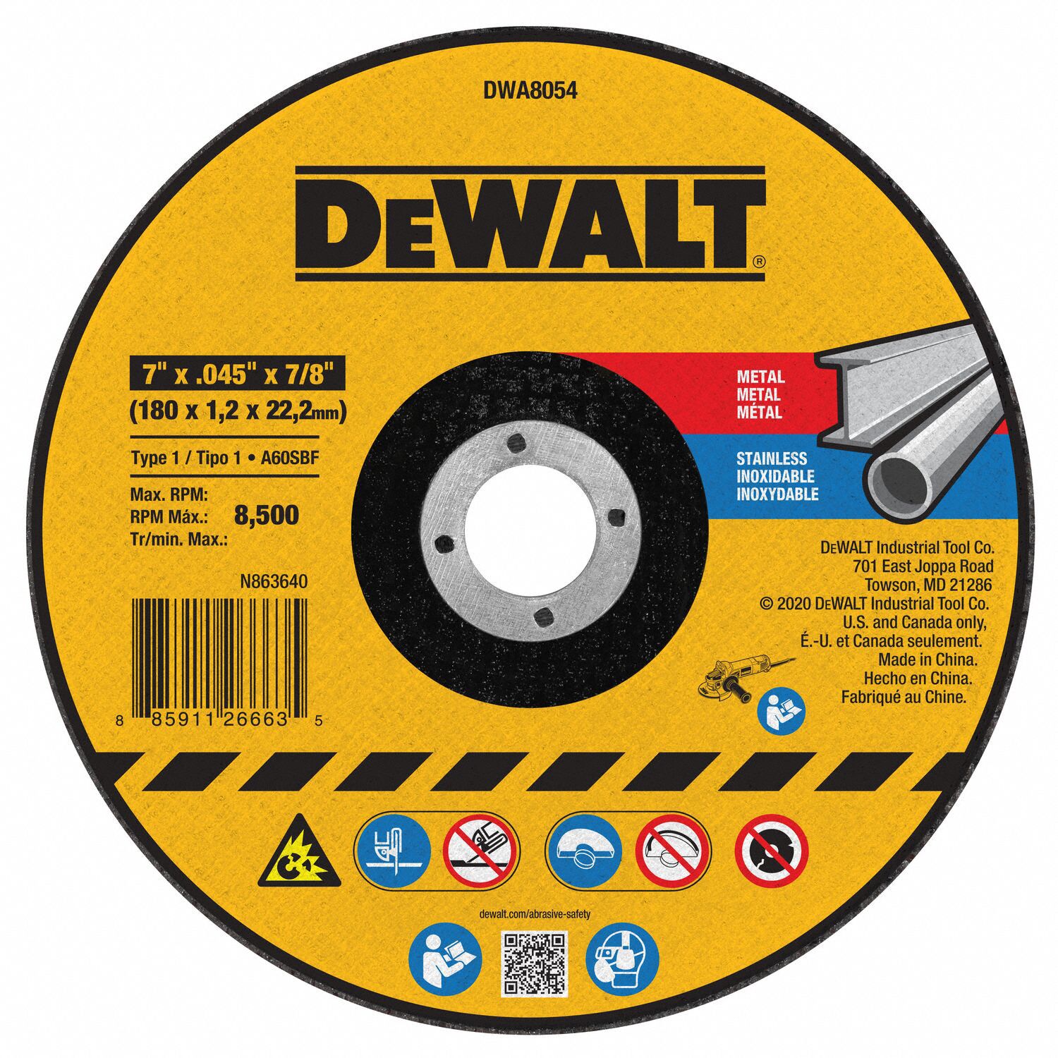 thumbnail image 2 of DeWALT - Cut-Off Wheel: 4-1/2" Dia, 7/8" Hole, Silicon Carbide 2 of 13