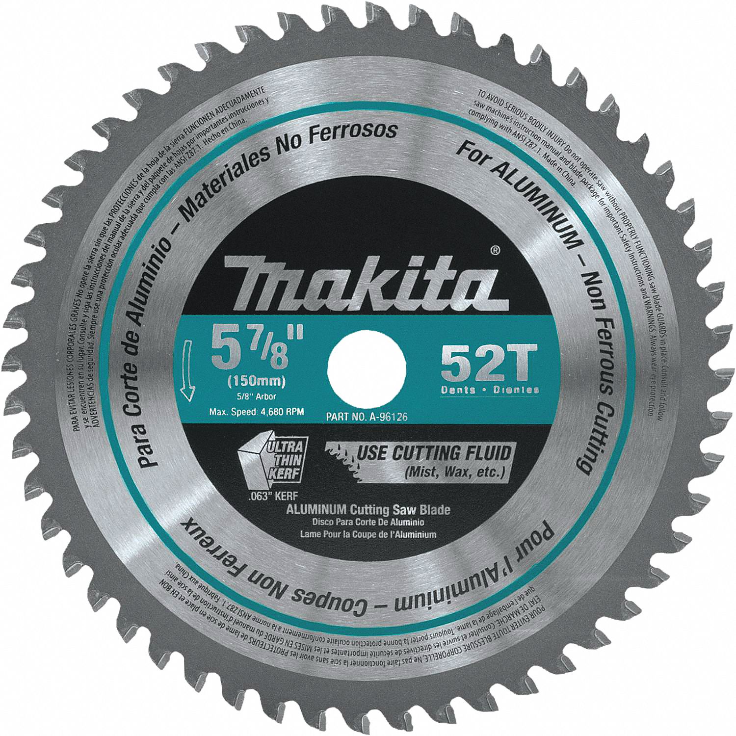 MAKITA, 5 7/8 in Blade Dia., 52 Teeth, Circular Saw Blade - 120Z46|A ...