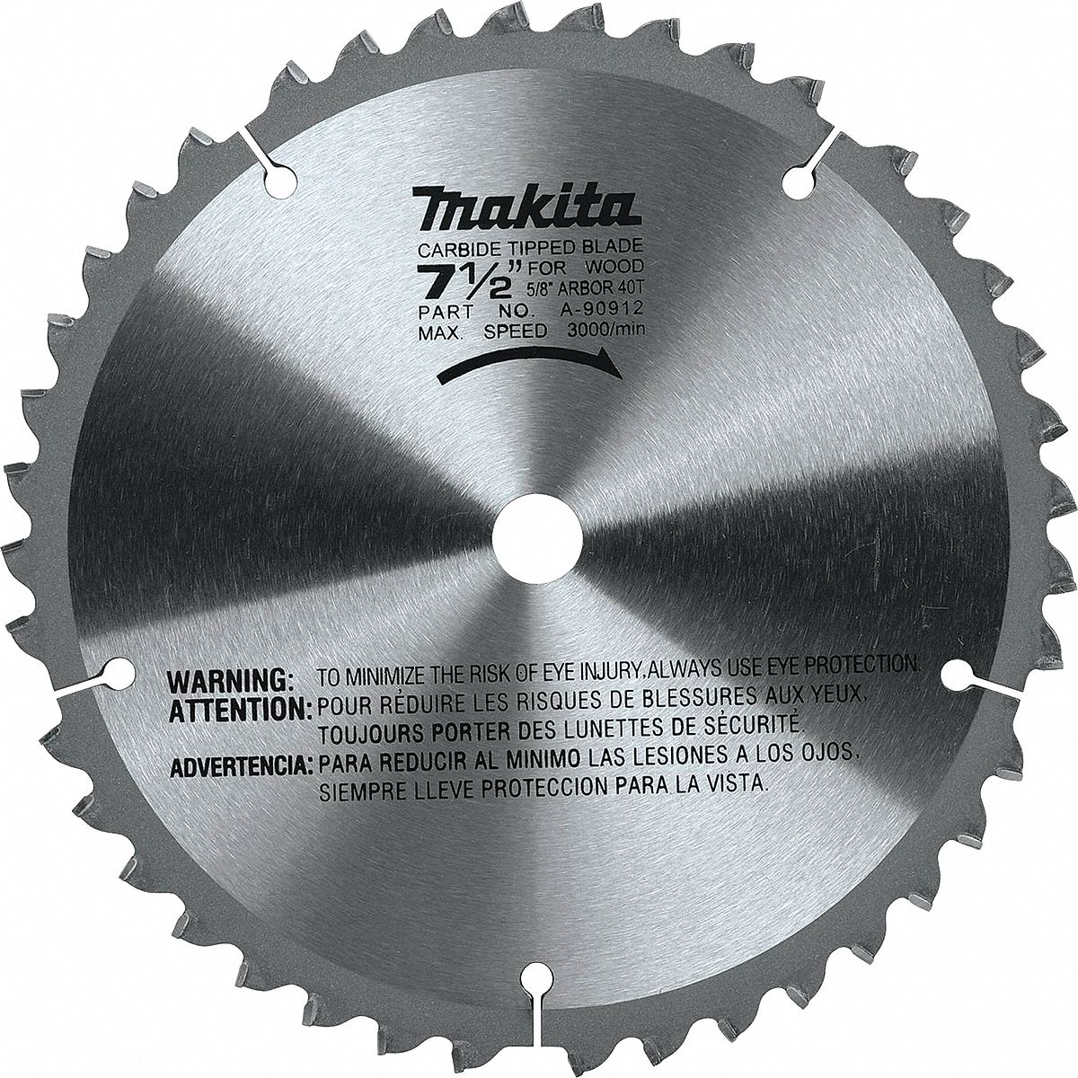 MAKITA, 7 1/2 in Blade Dia., 40 Teeth, Circular Saw Blade - 120Z75