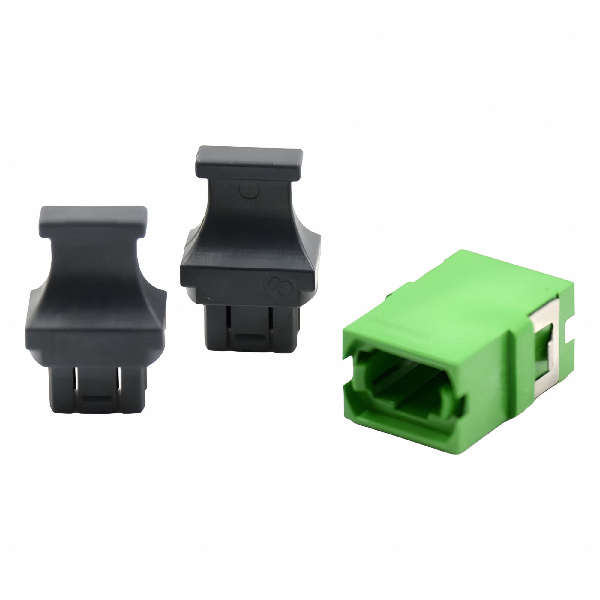 Fiber Optic Adapter: Reduced Flange Flange, SC Footprint Footprint, Duplex, Green