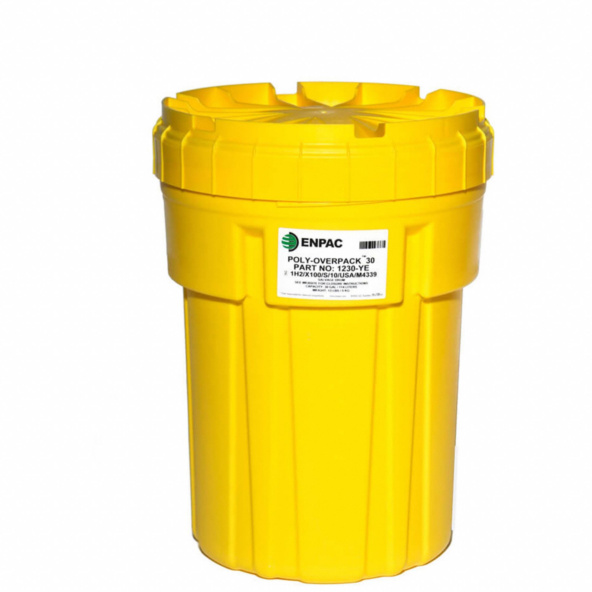 SALVAGE DRUM, POLYETHYLENE, 30 GAL, SCREW-ON LID, UNLINED/NO INTERIOR COATING, SALVAGE DRUM