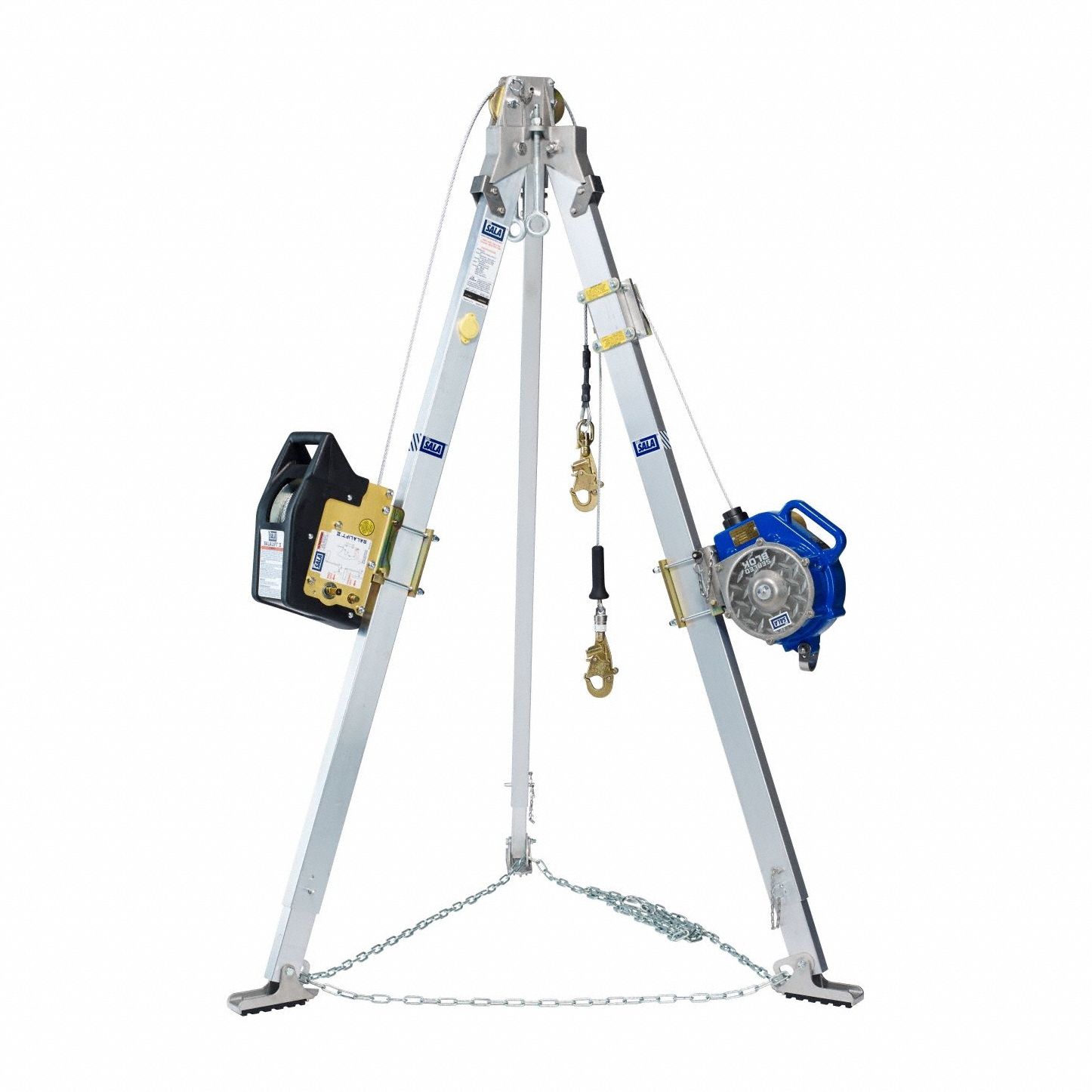 Tripod: 68 in to 7 ft Ht, 58 in to 77 in Base, 350 lb Wt Capacity, 60 ft Cable Lg