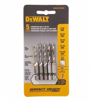 Drill, Tap, Countersink Set: 5 Pc