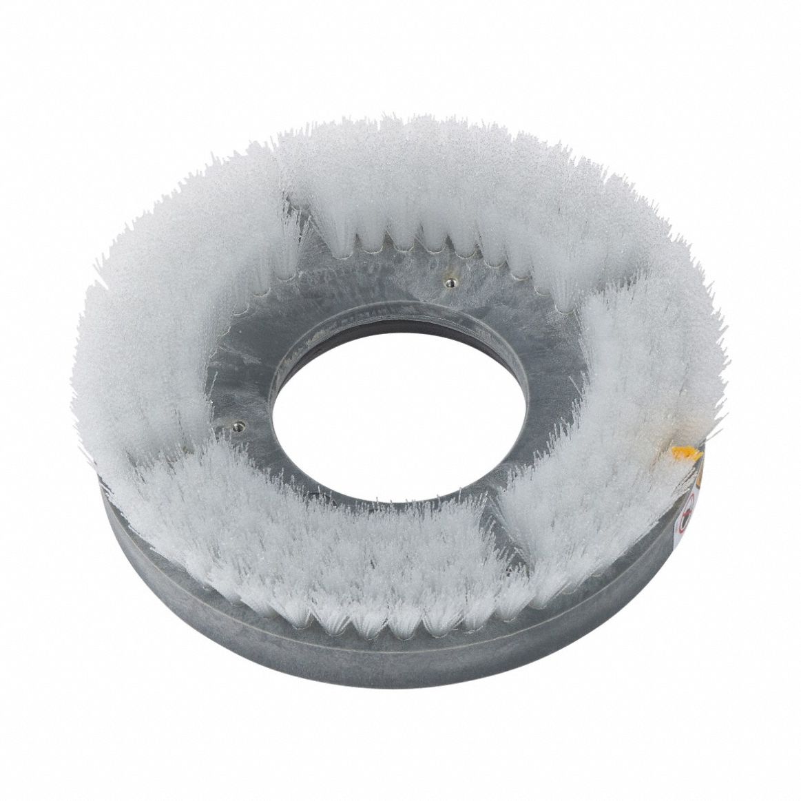 Rotary Brush: Round, 10 in Brush Dia, For Machine Size 20 in, Nylon, White, 2 in Trim Lg