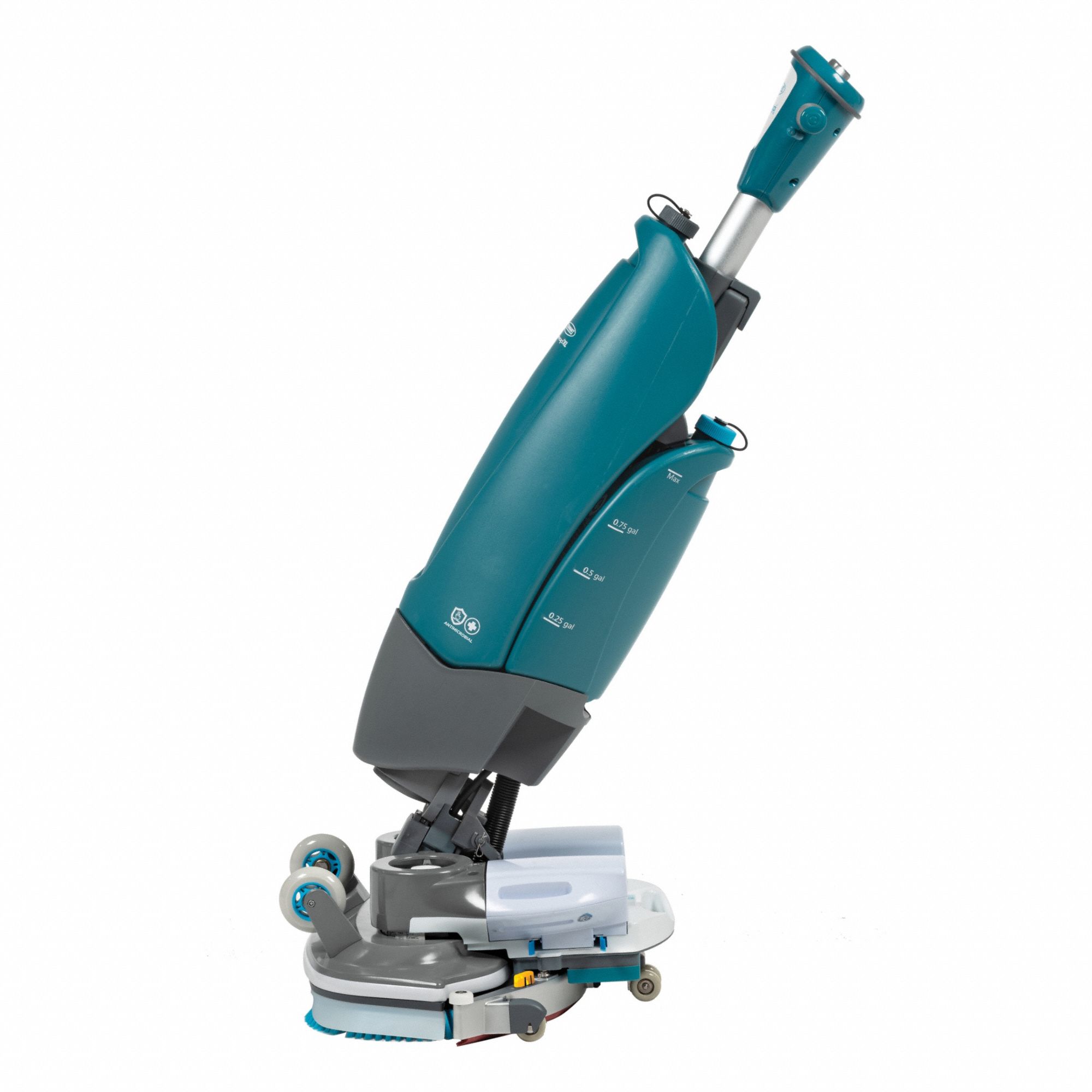 Floor Scrubber: Floor Scrubber, 18 1/8 in Machine Size, Disk Deck, 350 RPM Brush Speed - Max
