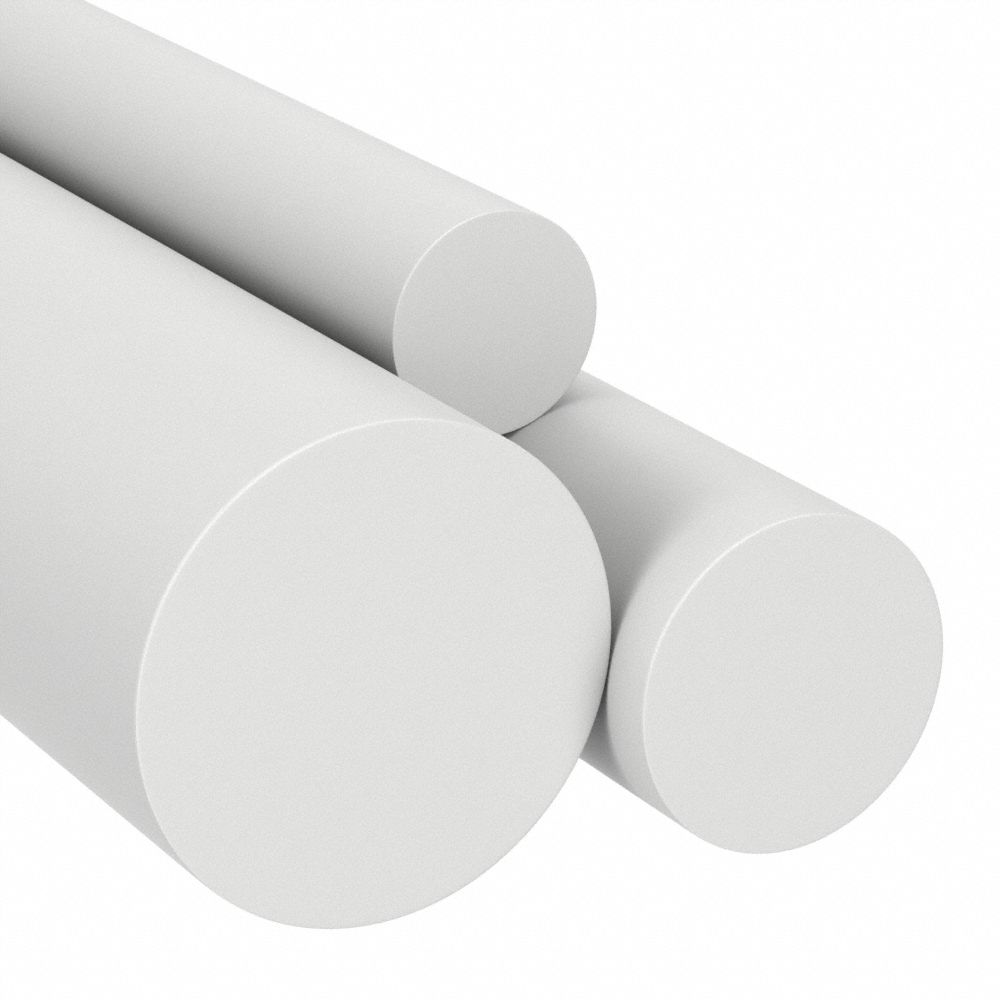 H D P E PLASTIC ROD 180 mm Diameter x 250 mm,1/4 a metre long white COLOR 