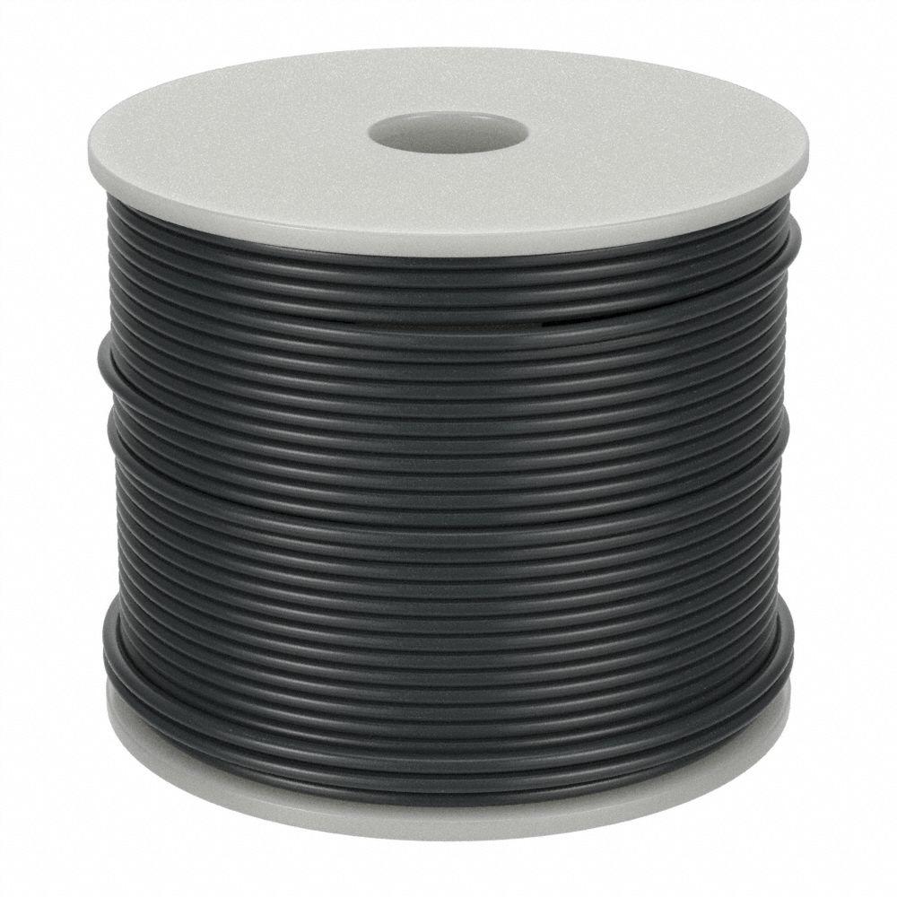 CleverDelights Black Solid Rubber Cord - 10 Feet - 7mm (1/4