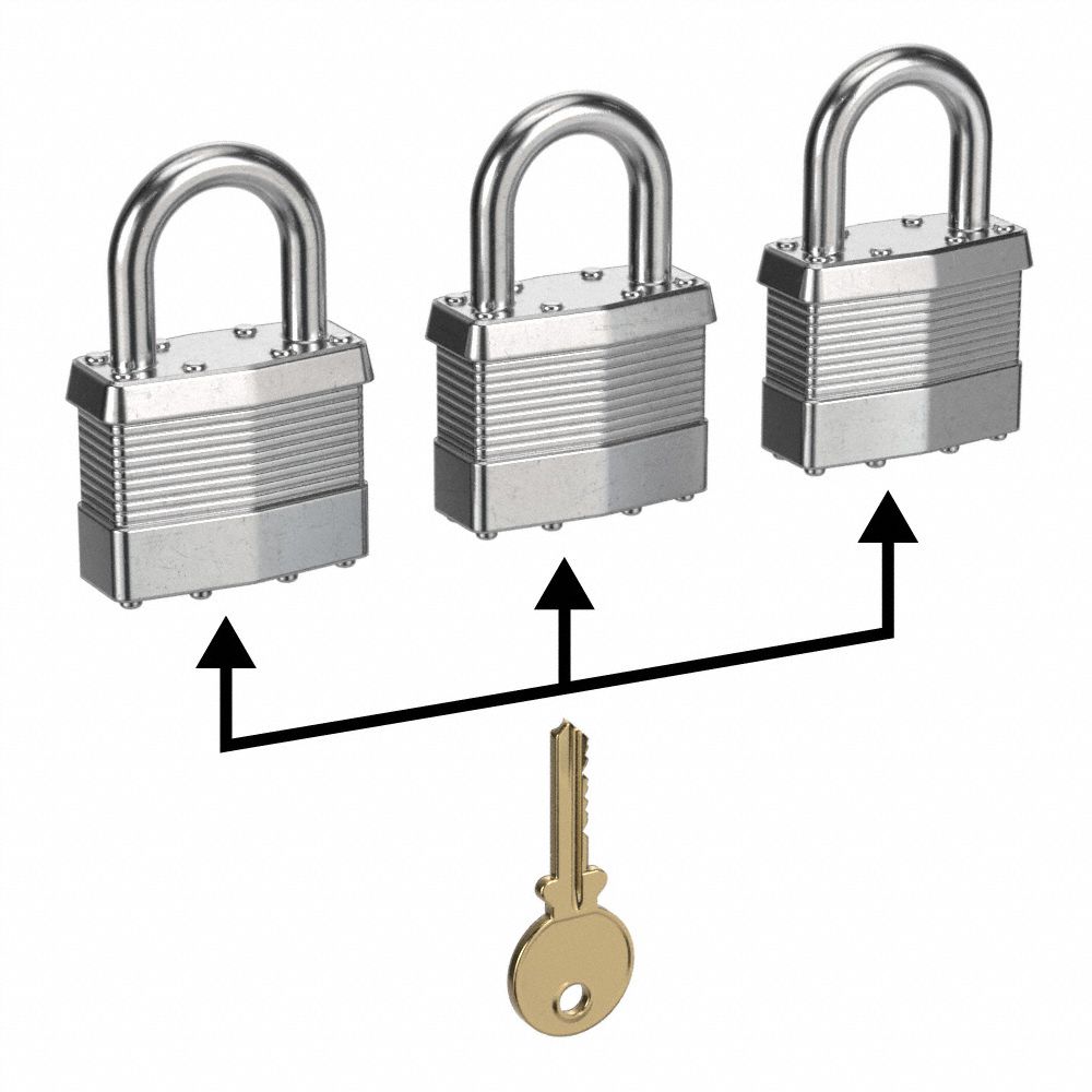 Hardened Steel 1M Security Chain and Shackle Lock Keyed Alike