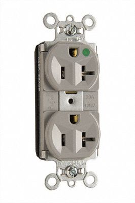 PASS & SEYMOUR PlugTail® 20A 125V Heavy Duty Hospital-Grade Compact Duplex Receptacle: Duplex (MPN PT8300HGRY). Key specifications — attr1367147: PASS & SEYMOUR.