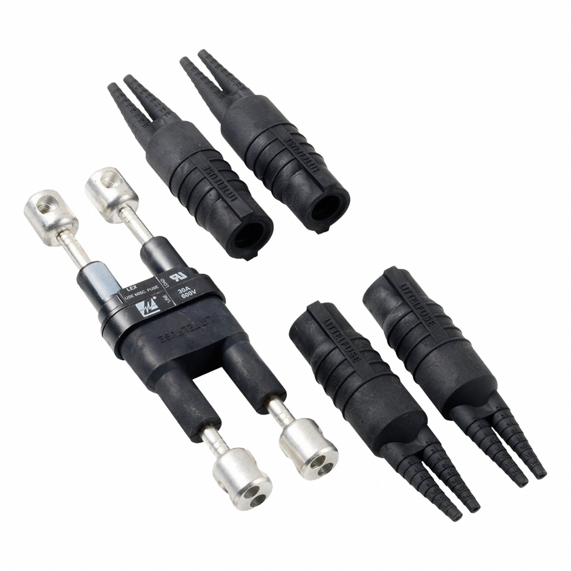 In-Line Fuse Holder: Non-Rejection Block Style, 1 Pole, 600 V AC Rating, 600 V DC Rating