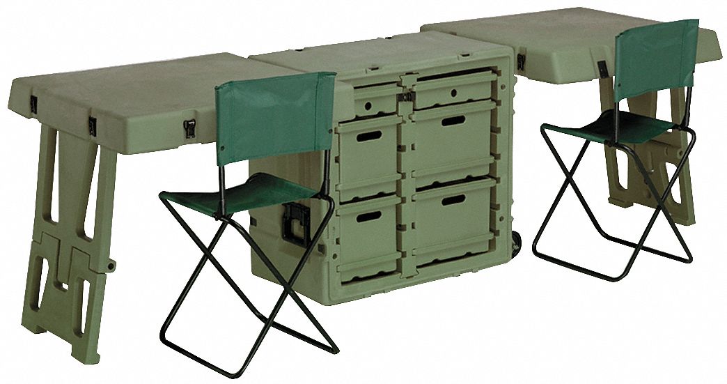 12A008 - Field Desk Dbl 30.7Lx21Wx28.5D OD Green