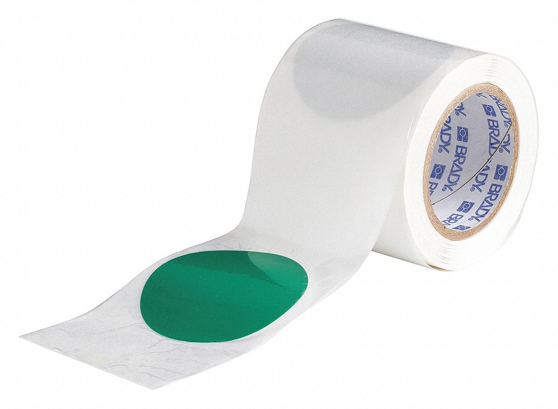 FLOOR MARKING TAPE, CIRCLE, SOLID, GREEN, NO LEGEND, 3½ IN, 8 MIL THICKNESS, BRADY, B-514, 55 PK