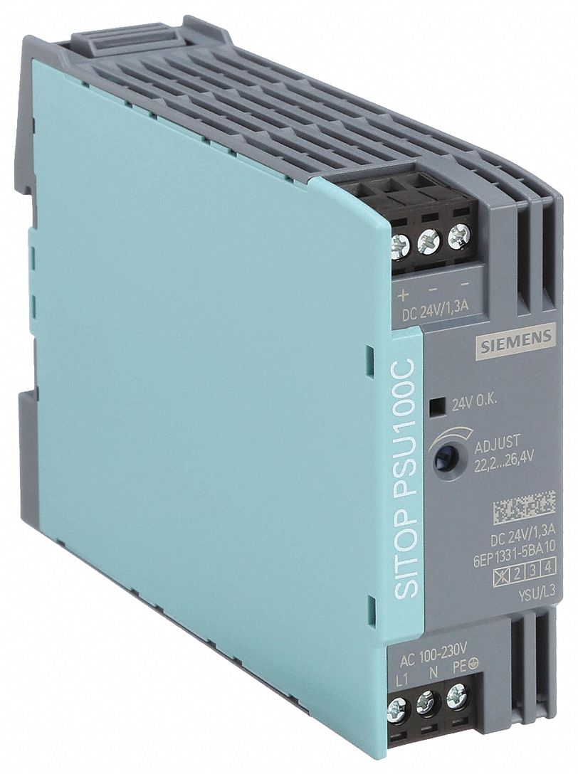 DC Power Supply: DIN Rail, 30 W Output Power - Rated, 1.3 A Current - Output, Single Phase