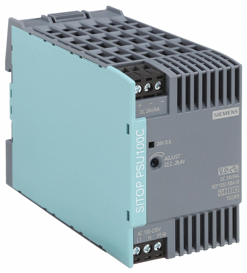 DC Power Supply: DIN Rail, 96 W Output Power - Rated, 4 A Current - Output, Single Phase