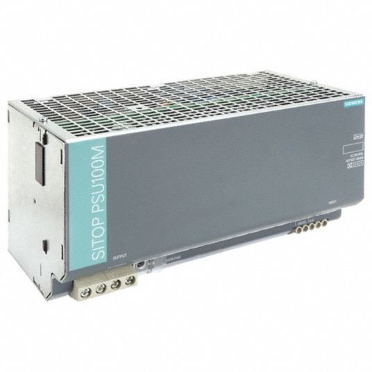 SIEMENS DC Power Supply: 176 to 264 V AC/85 to 132 V AC, Single, 24V DC,  960W, 40, DIN Rail