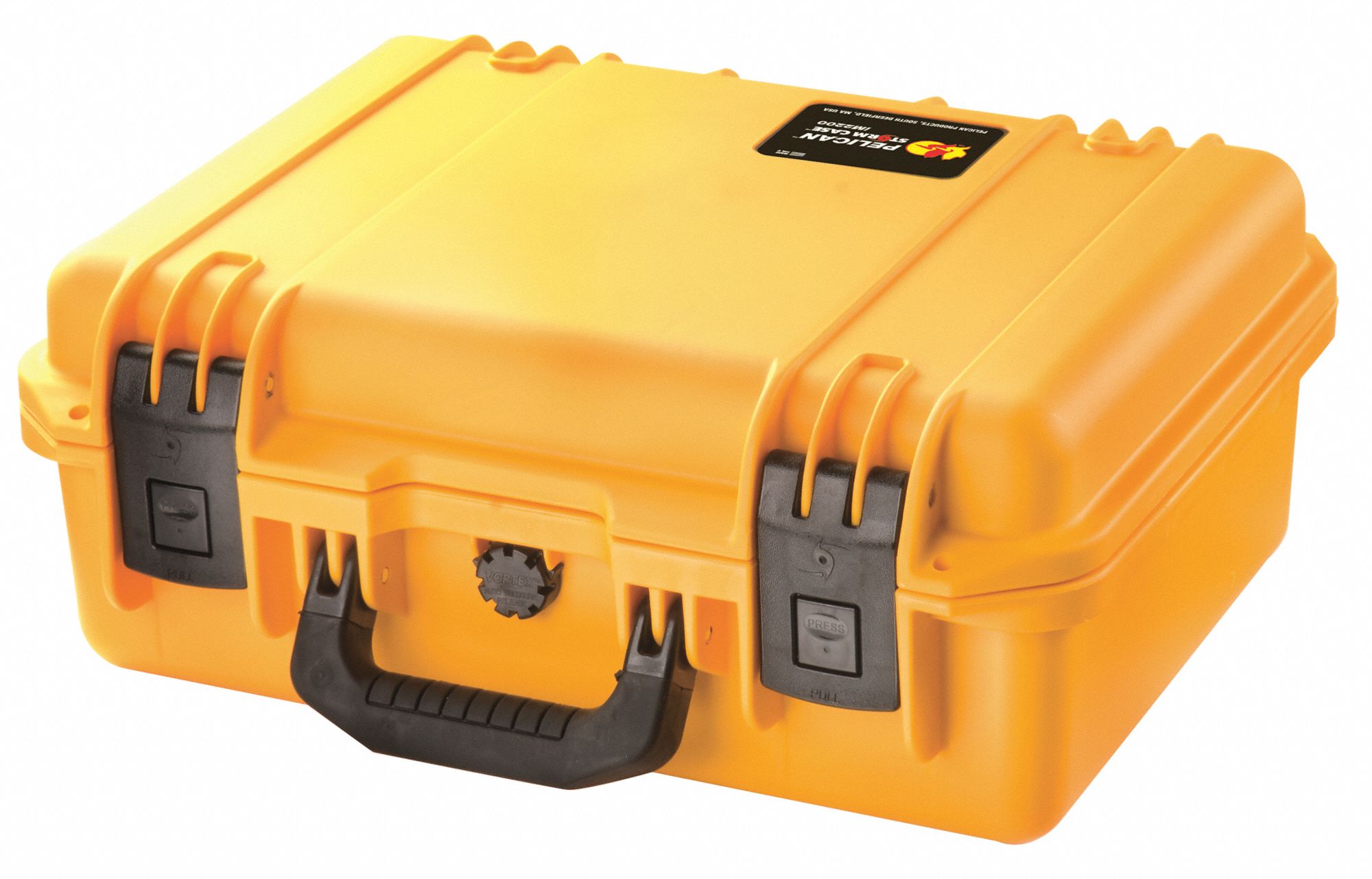 PROTECTIVE CASE, 10½ IN X 15 IN X 6 IN INSIDE, YELLOW, STATIONARY, NO FOAM INCLUDED