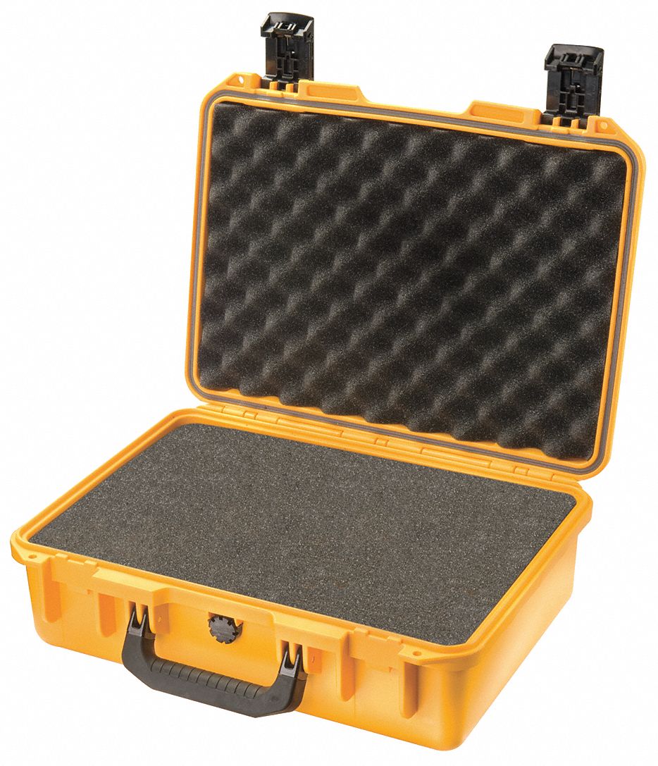 PROTECTIVE CASE, 11¾ IN X 17 IN X 6¼ IN INSIDE, FLAT/PICK AND PLUCK/SOLID, YELLOW