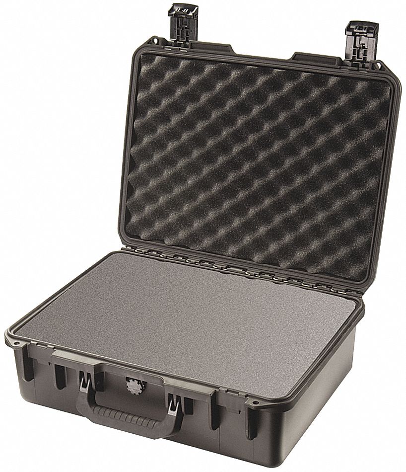 PROTECTIVE CASE, 13 IN X 18 IN X 6¾ IN INSIDE, FLAT/PICK AND PLUCK/SOLID, BLACK, 7 LB W