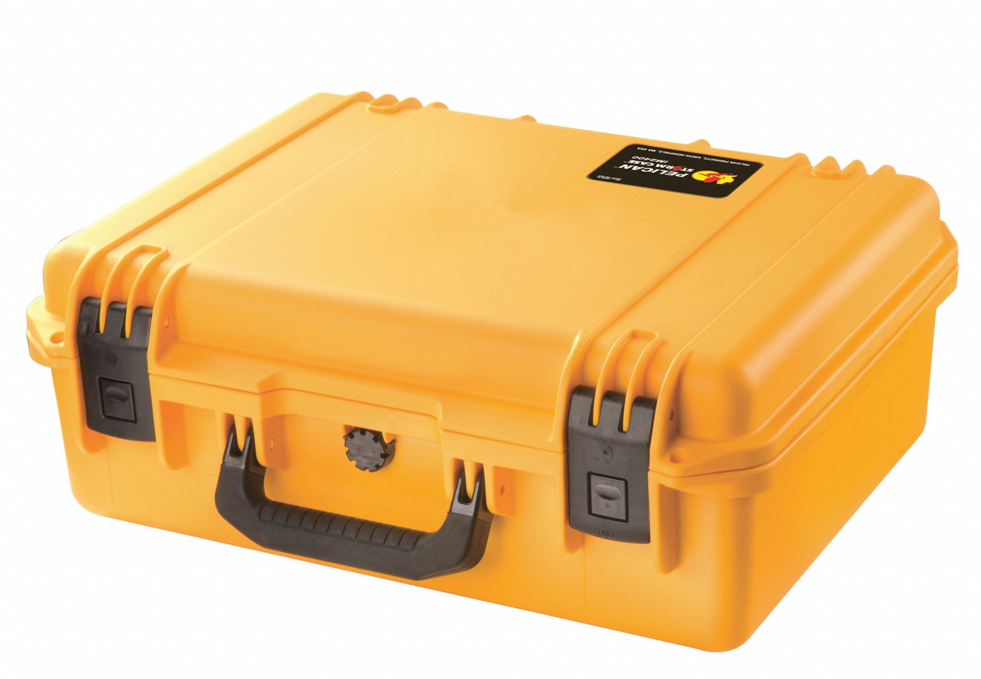 PROTECTIVE CASE, 13 IN X 18 IN X 6¾ IN INSIDE, YELLOW, STATIONARY, NO FOAM INCLUDED
