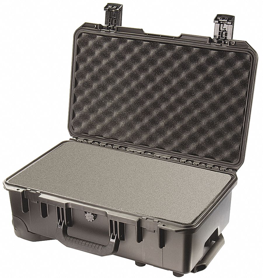 PROTECTIVE CASE, 11½ IN X 20½ IN X 7¼ IN INSIDE, FLAT/PICK AND PLUCK/SOLID, BLACK