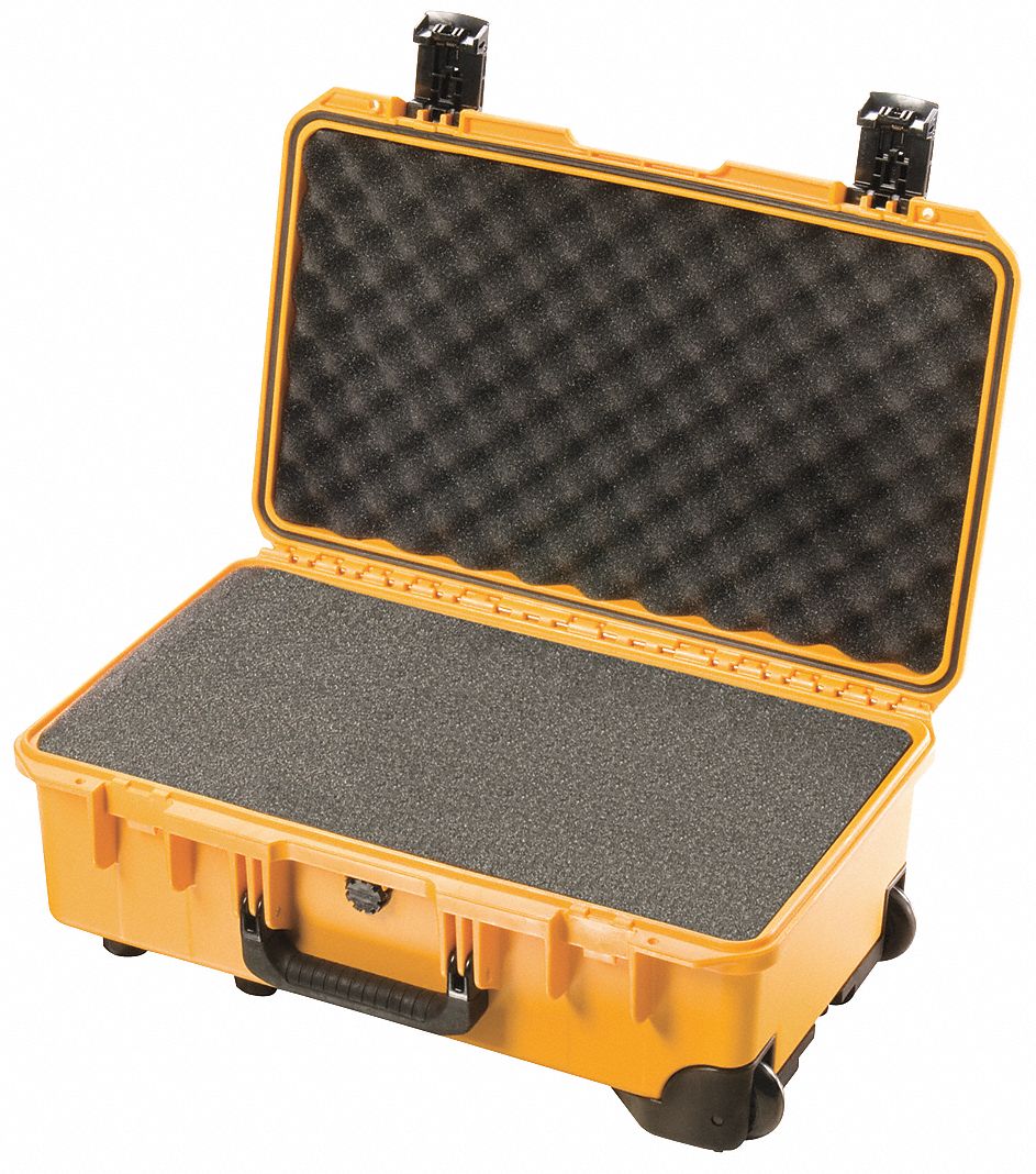 PROTECTIVE CASE, 11½ IN X 20½ IN X 7¼ IN INSIDE, FLAT/PICK AND PLUCK/SOLID, YELLOW