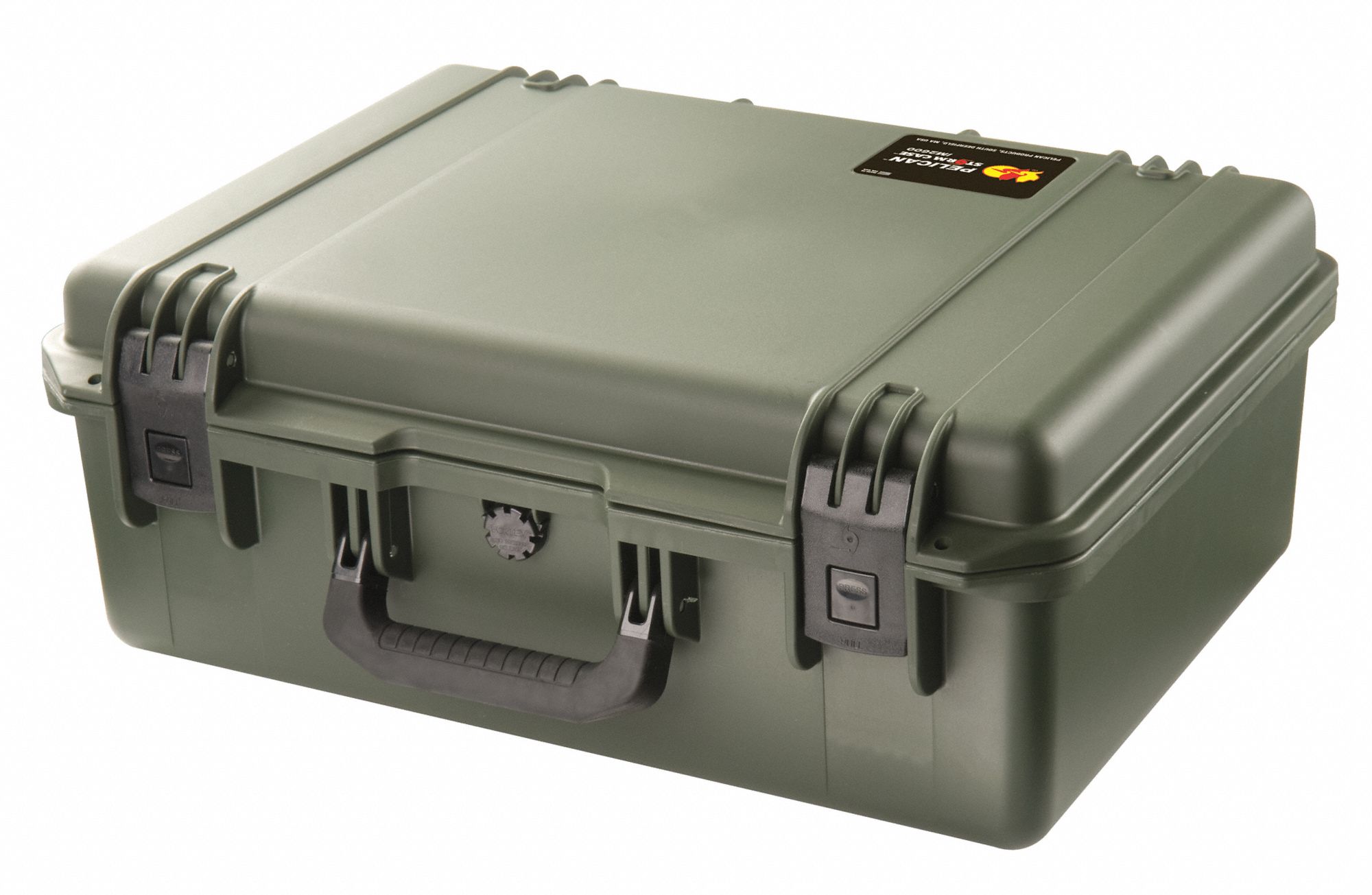 PROTECTIVE CASE, 14 IN X 20 IN X 7¾ IN INSIDE, GREEN, STATIONARY, NO FOAM INCLUDED