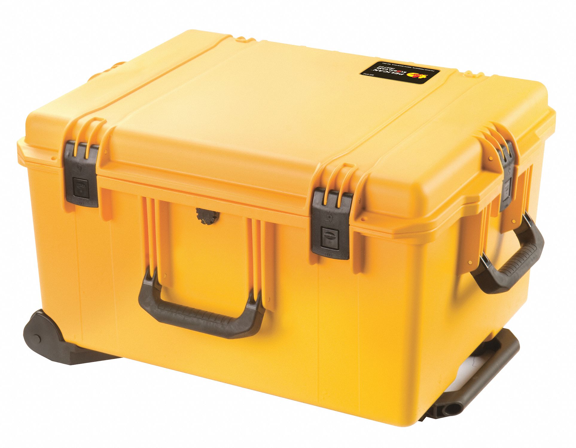 PROTECTIVE CASE, 17 IN X 22 IN X 12¾ IN INSIDE, YELLOW, MOBILE, NO FOAM INCLUDED, PLASTIC