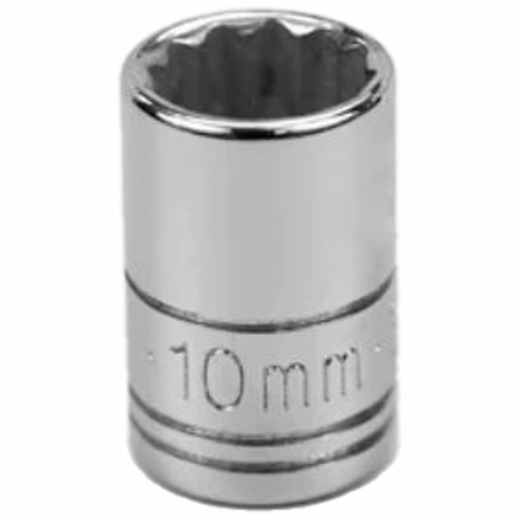 SOCKET,STANDARD,1/4 IN DR,12 PT,10M