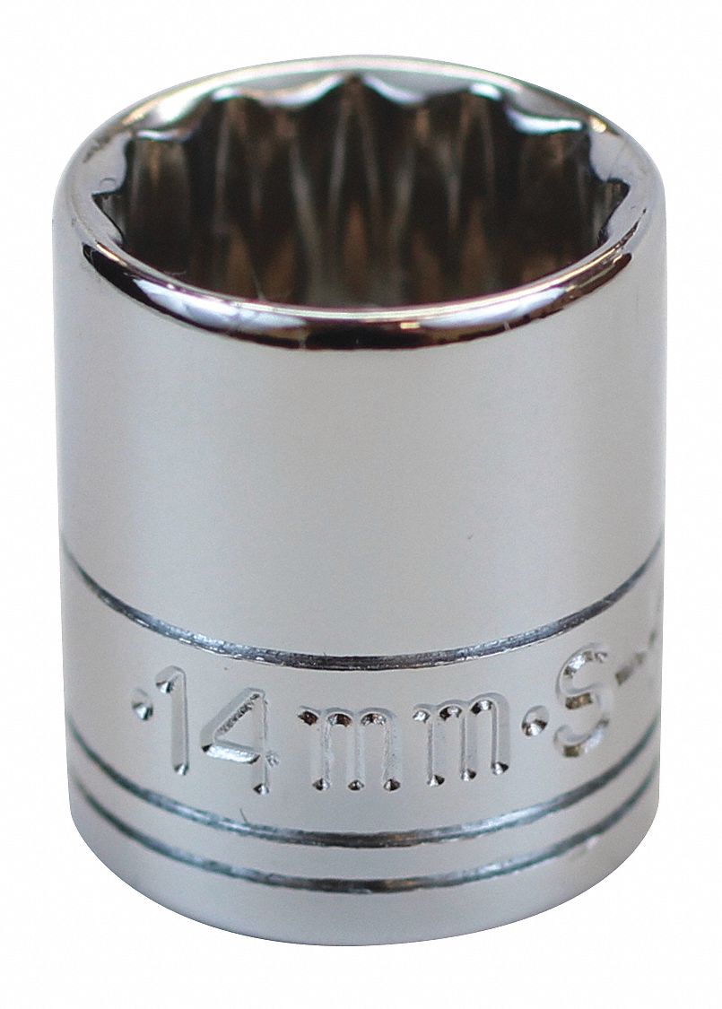 SOCKET,1/4 IN. DR,14MM,12 PT.