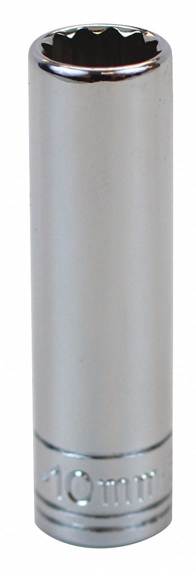 SOCKET,DEEP,1/4 IN DR,12 PT,10MM