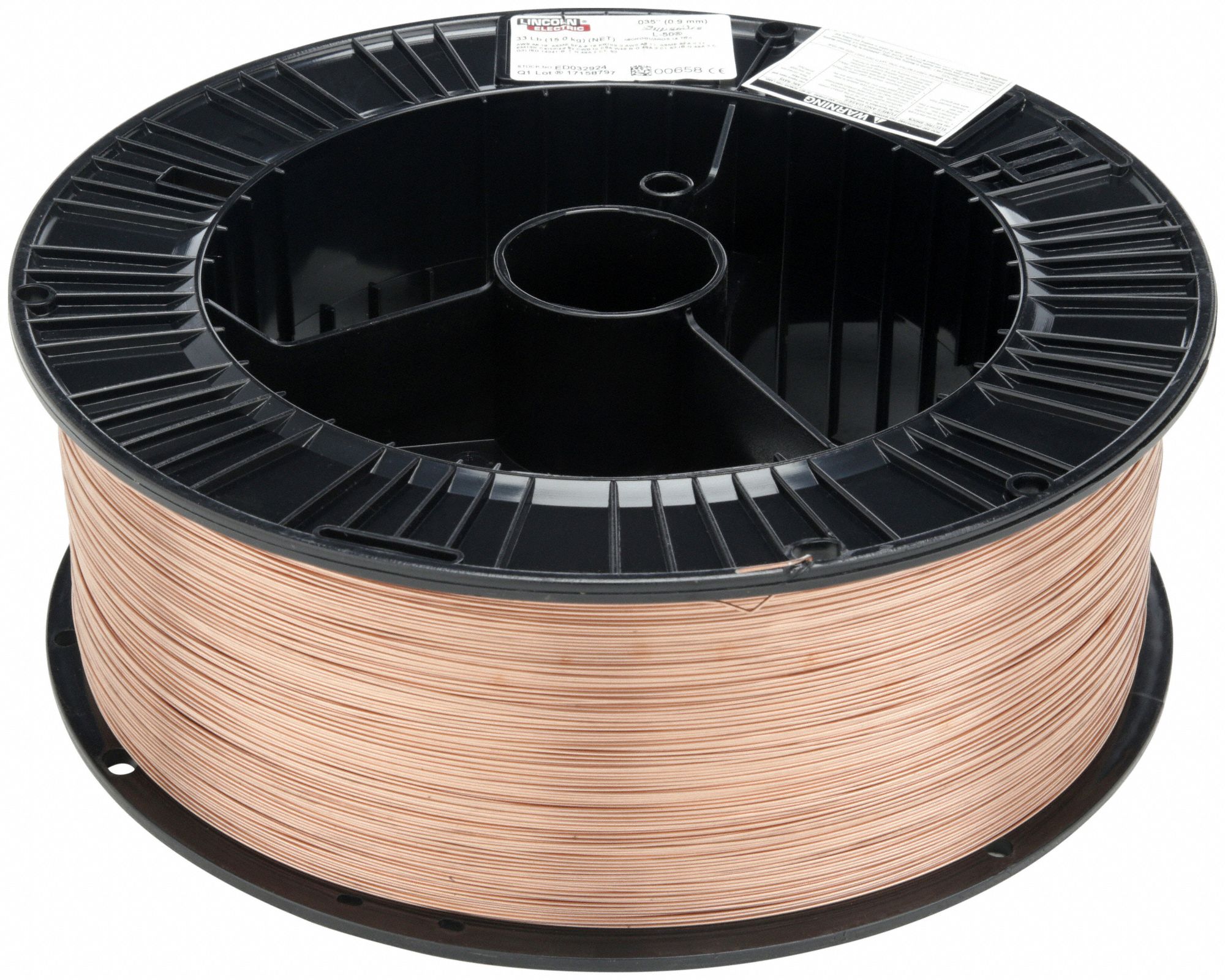 MIG Welding Wire: Carbon Steel, ER70S-3, 0.035 in, 33 lb, Plastic Spool