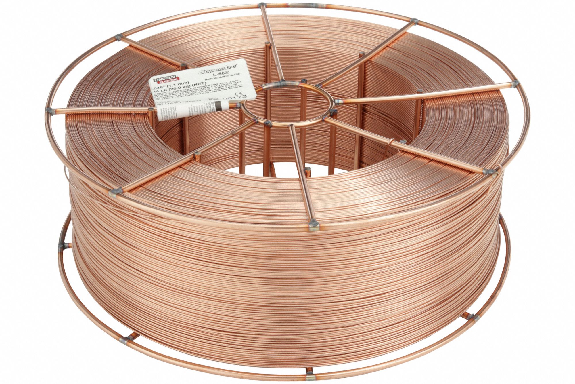 MIG Welding Wire: Carbon Steel, ER70S-6, 0.045 in, 44 lb, Steel Spool