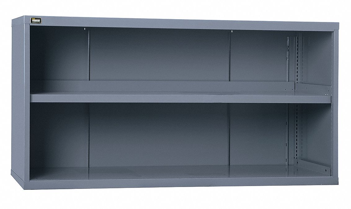 BASE CABINET, 60 IN X 27¾ IN X 31 IN, 2 FIXED SHELVES, GREY, ASSEMBLED, GREY, SHELVES