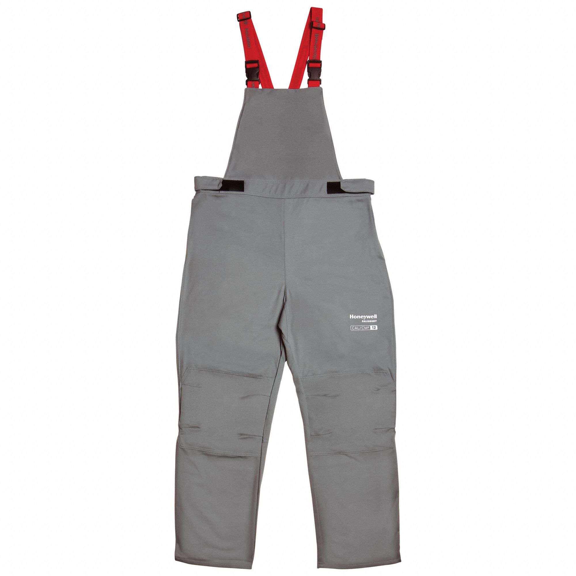 Bib Overalls, Color Gray/Red, Size 4XL