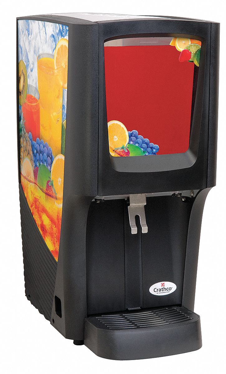 CRATHCO 5 gal 1 Bowl Cold Beverage Dispenser, Black 12D155C1S16