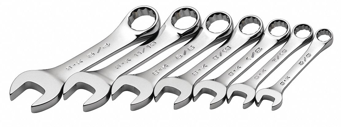 Combo Wrench Set,Short,3/8-3/4 In,7 Pc 86237 72091098068 | eBay