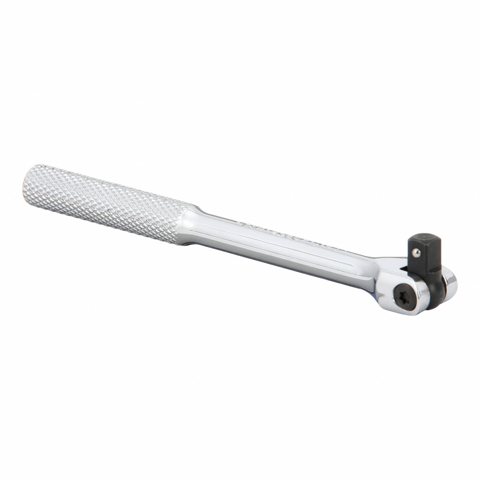 Breaker Bar: 1/4 in Drive, 5 1/2 in Lg, Knurled Grip, Alloy Steel, Chrome