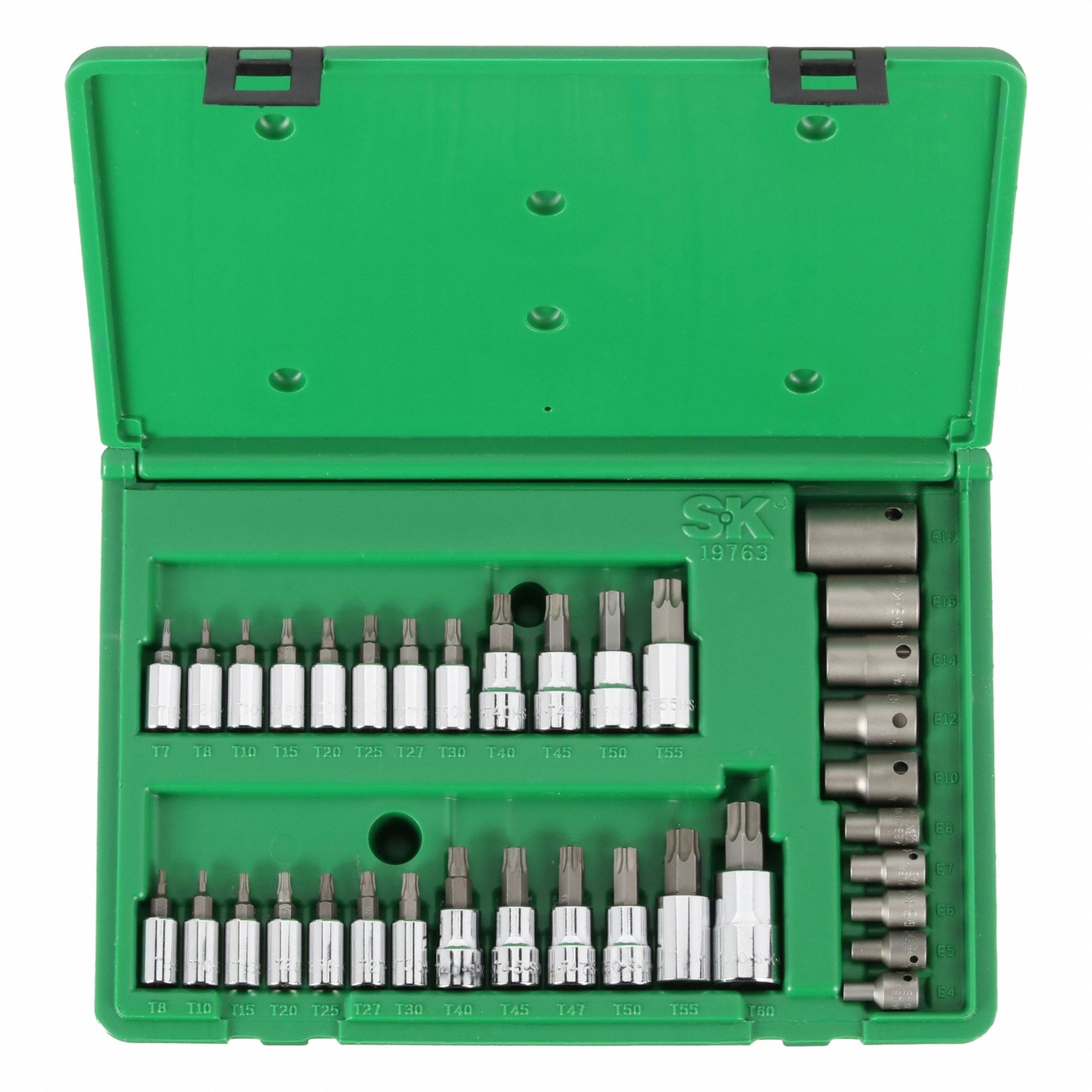 Socket Bit Set: 26 - 50 Pieces, 1/4 in, 3/8 in, 1/2 in Drive Size, 35 Pieces