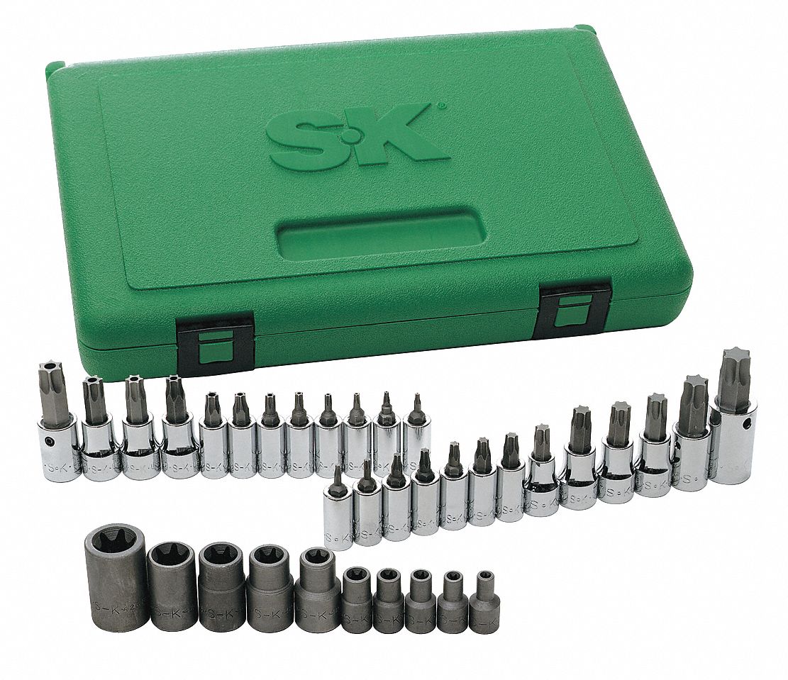 TORX SOCKET SET,1/4IN,3/8IN,1/2IN,35PC